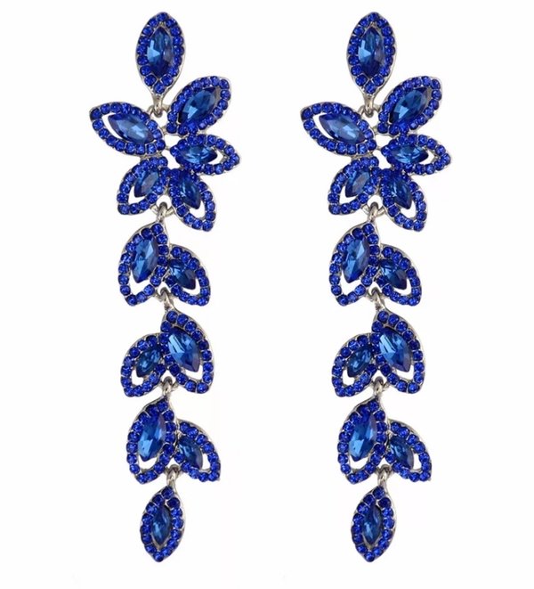 Blue 3.5 inch Earrings