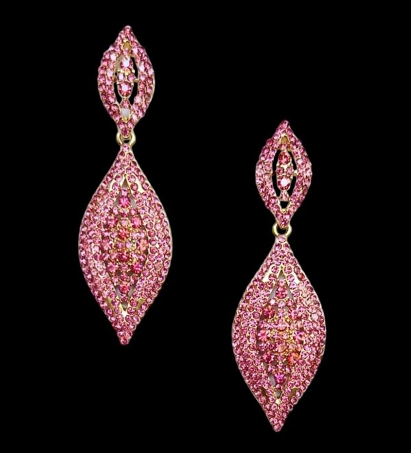 Rose Pink 3 inch Earrings