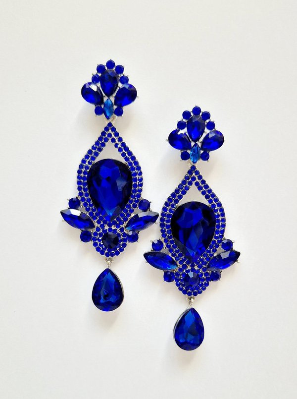 Royal Blue 3.75 inch Earrings