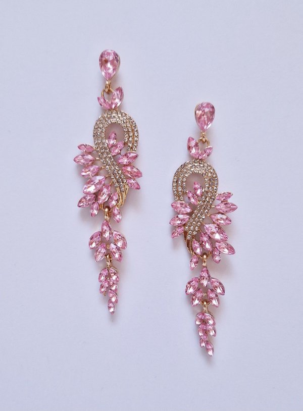 Baby Pink & Clear 3.5 inch Earrings