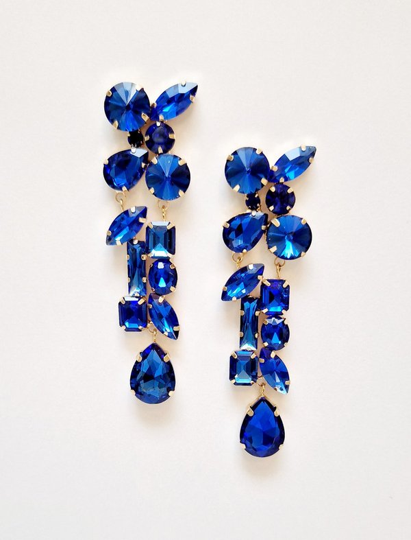 Royal Blue 3.5 inch Earrings
