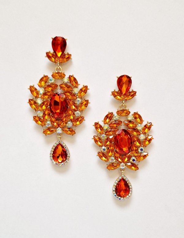Orange 3.5 inch Earrings