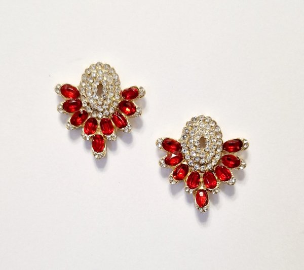 Red & Clear 1.25 inch Earrings