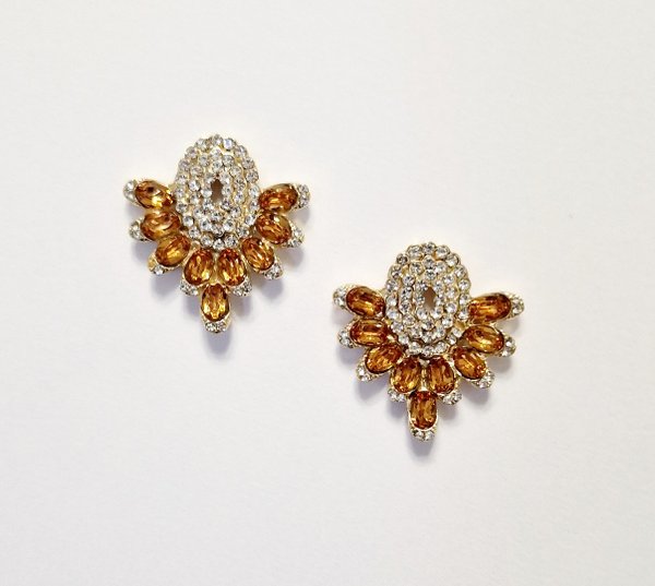 Gold & Clear 1.25 inch Earrings
